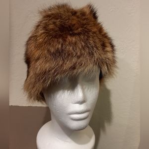 Raccoon fur hat